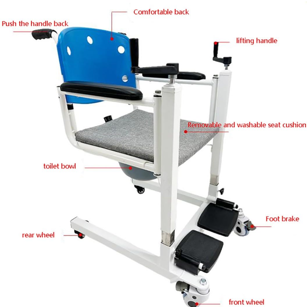 Silla de ruedas elevadora de pacientes,silla de ducha con elevador de transferencia,gruas para personas mayore,Elevador de pacientes con elevación manual,grua enfermos A