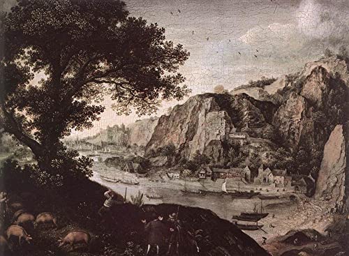 Toile Vue de Huy Lucas Van Valkenborch 60x90cm pour une ambiance salon apaisante