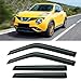 Rain Guards for 2011-2017 Nissan Juke, Out-Channel Window Visor Shields Vent Deflector Shade Wind Dark Smoke 2012 2013 2014 2015 2016 11 12 13 14 15 16 17, Outside-Mount, 4PCS