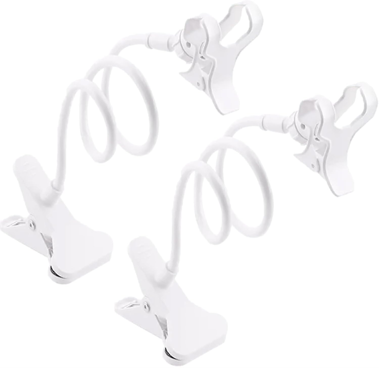 TOMIRE スマホ ホルダー スタンド フレキシブル アーム クリップ 360度 回転 自由 自在 角度 調整 携帯 充電 固定 車 iPhone Android Xperia 白 ホワイト 2個セット