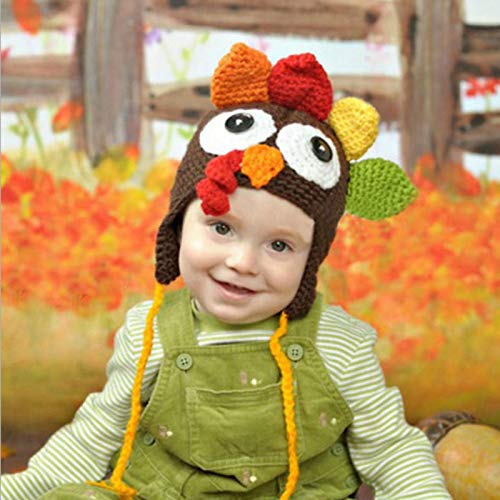 Thanksgiving Turkey Beanie Hat Knitted Cap Cute for Baby Toddlers3