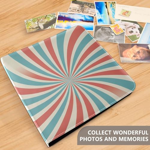 Álbum de fotos adhesivo DIY Scrapbook álbum retro con rayas sunlight, 3 anillos, 40 páginas, tamaño 8x10 para recuerdos miniatura 5