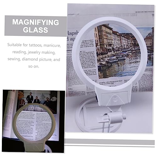 Loupe de table avec lumière LED support pliable lecture artisanat - 8
