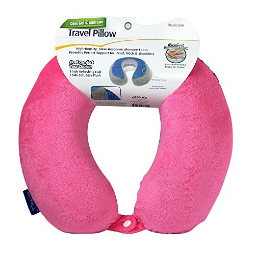 Cloudz Cool Gel Memory Foam Travel Neck Pillow - Pink #TOP1