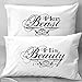 Beauty and Beast Couples Pillow Cases Personalized Romantic Gifts, Anniversary, Engagement, Wedding, Valentines Day or Christmas Romantic