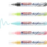 edding 5100 Acrylmarker - grau, gelb, blau, grün, rosa - 5 Acrylfarben Set (pastell) - Rundspitze 2-3 mm - Acryl Farben für Leinwand, Holz, Steine - Acrylstifte für Steine wasserfest