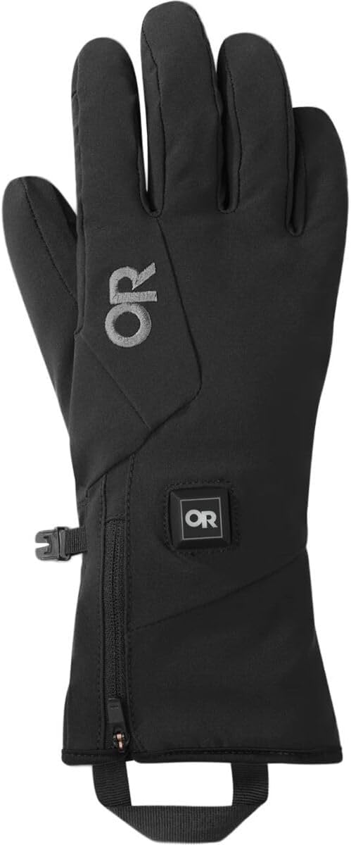 Outdoor Research Women's Sureshot Heated Softshell Gloves, Solid Black, M