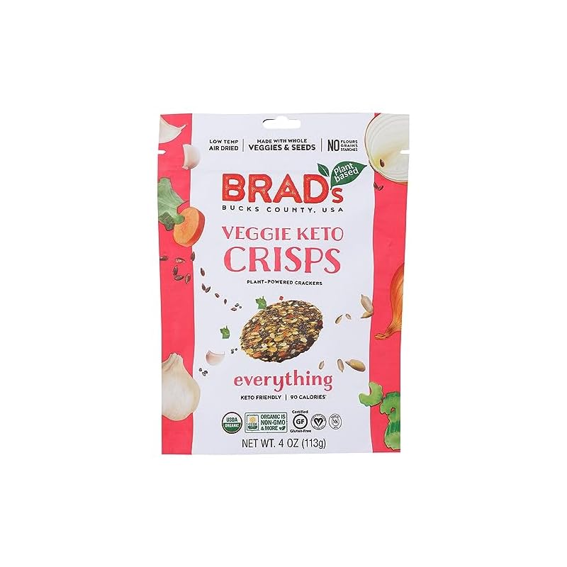 Brad's Raw Organic Everything Veggie Keto Crisps, 4 OZ Eat Intact