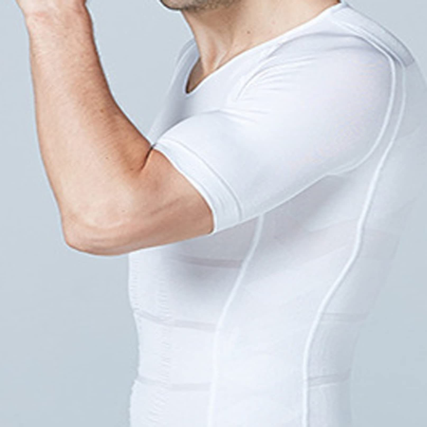 Coole Shapewear-Tanktops für Herren, kurzärmliges, schlankmachendes Kompressionsshirt, Body Shaper t-Shirt – fitnessstudio