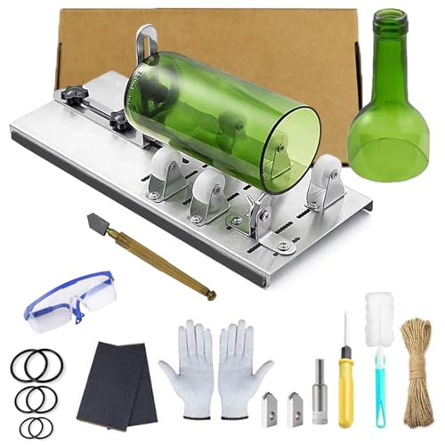 ByooLihng Glass Bottle Cutter, Glass Cutting Kit for Wine Beer Liquor Whiskey Alcohol Champagne, Glass Cutter Bundle for DIY Project Crafts