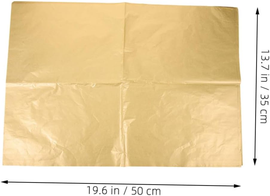 NUOBESTY 50sheets Wrapping Paper Gold Foil Decorative Tissue Bulk for Diy Floral Craft