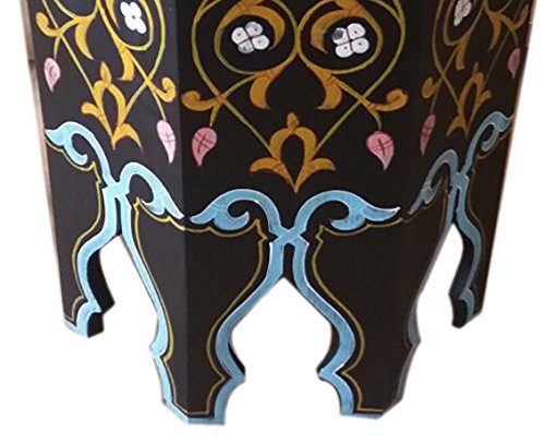 Moroccan Wood Side End Table Corner Coffee Handmade Moorish Black #TOP1