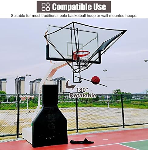 Basketball Return Net - Effortless Ball Retrieval System for Hoop Practice Enhances Solo Training Sessions
