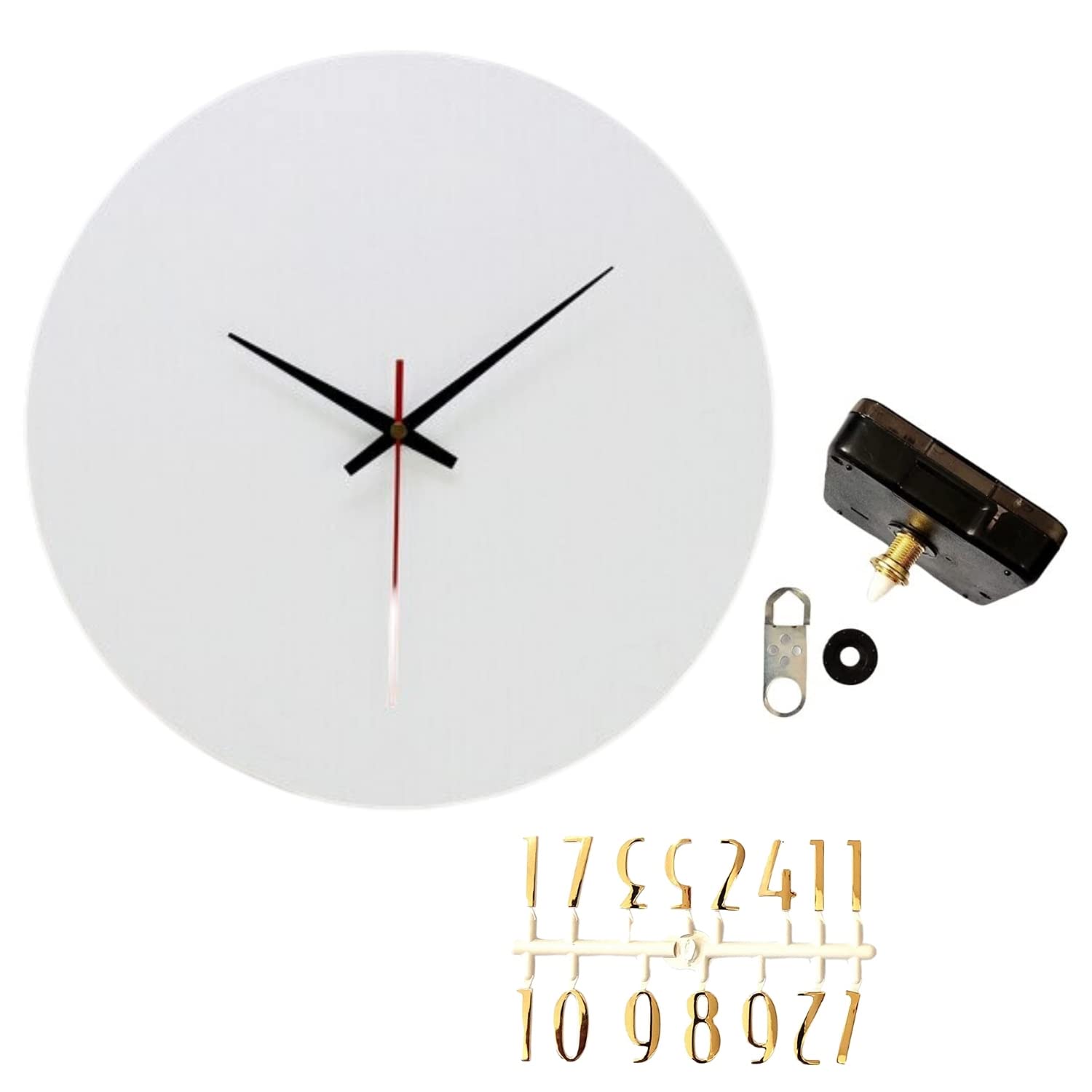 R H LIFESTYLE Circle Clear Acrylic Wall Clock Full Set (Round Acrylic Clock Set WH Number, 8 INCH) SM4733