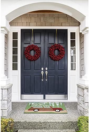 Liora Manne Front Porch Woody Wonderland Pine Indoor/Outdoor Rug, 2'6" X 4', Dark Green and Brown