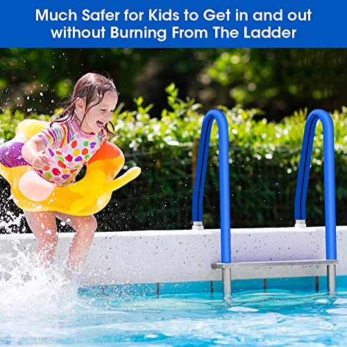 Pool Handrail Cover,Rail Grip For Swimming Pool Hand Railing Covers With Zipper,Safety Grips Comfort Cool Covering Sleeve For Inground Pool Ladder Handles Hand Railing Covers-8 Feet,Blue #TOP5