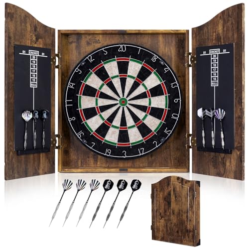 Yirinatek Sisal Dart Board Cabinet Sets, Decorative Dart Boards for Adults