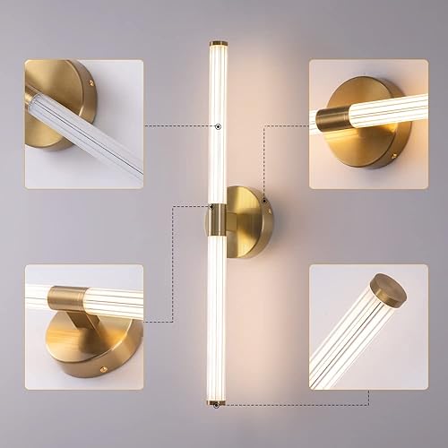 Miniatura 4 de EIDEARAY - Lámpara LED de tocador de baño 2362 pulgadas de largo 22 W moderna iluminación LED de pared de 4000 K blanco cálido barra de luz LED de