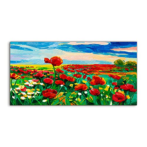Tableau verre trempé 140x70cm anti-rayures pour grand mur salon paysage maki