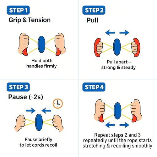 Hand Pull Strength Exercise and Anxiety Relief Toy - Tension Spinner for Kids' Exercise, Coordination and Stress Relief - Durable Outdoor Indoor Disc Spinner for Fun and Fitness (2-Pack) - Image 3