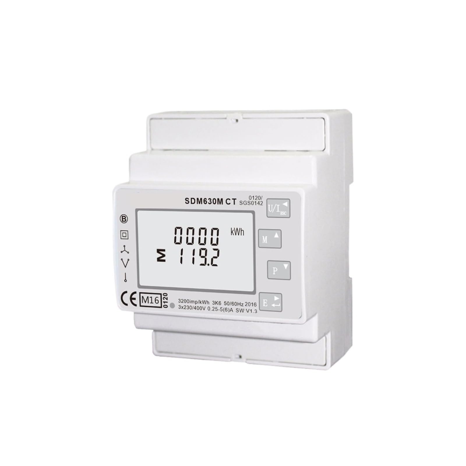 Licznik energii SDM630MCT + 3 szt. T24 300/5A przekładniki prądowe z dzielonym rdzeniem, 230V, połączenie 1A/5A przekładnika prądowego, trójfazowa obsługa liczników na szynę din 1p2w, 3p3w i 3p4w