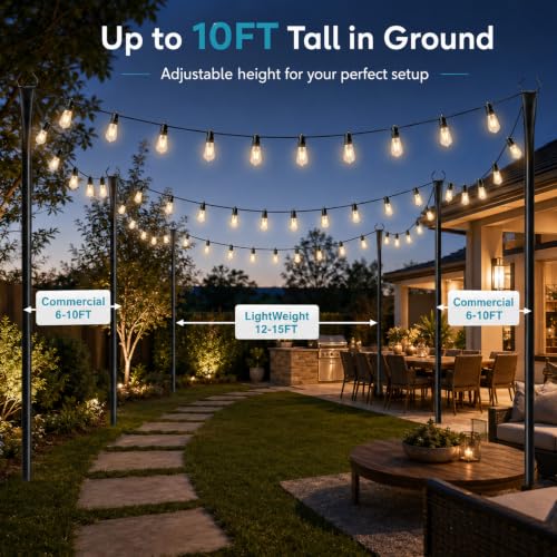 Ainclte 4 Pack 10FT Outdoor String Light Poles - image 7