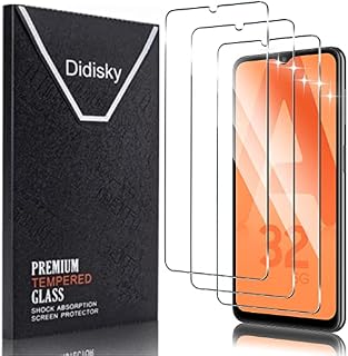 Didisky (3 Pack) Tempered Glass Screen Protector for Samsung Galaxy A32 5G, Scratch-Resistant, 9H Hardness, No Bubbles, High Definition Screen Protector, Easy to Use