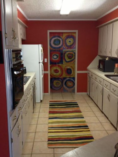 ABeadedCurtain 125 String Squares & Rings Kandinsky Beaded Curtain 38% More Strands Handmade with 4000 Beads (+Hanging Hardware)