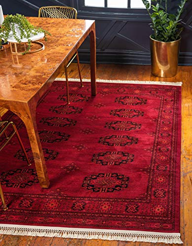 Unique Loom Tekke Collection Tribal Traditional Torkaman Red Area Rug