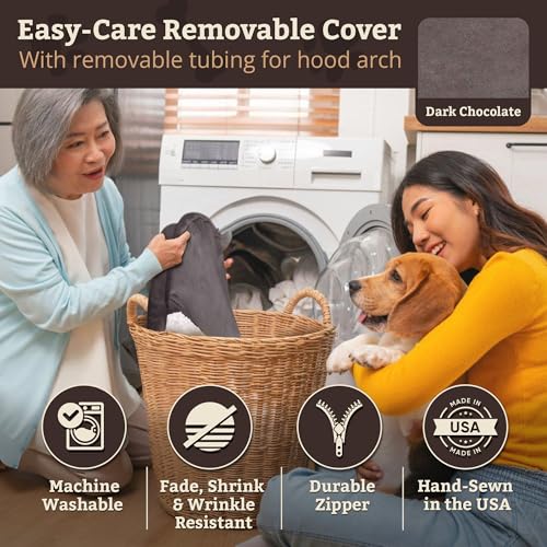 Image of Snoozer Cozy Cave Dog Bed, Round Covered Dog Bed, Dark Chocolate (S)