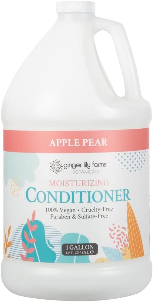 Botanicals Moisturizing Conditioner for Dry Hair, 100% Vegan & Cruelty-Free, Apple Pear Scent, 1 Gallon Refill (128 fl oz)