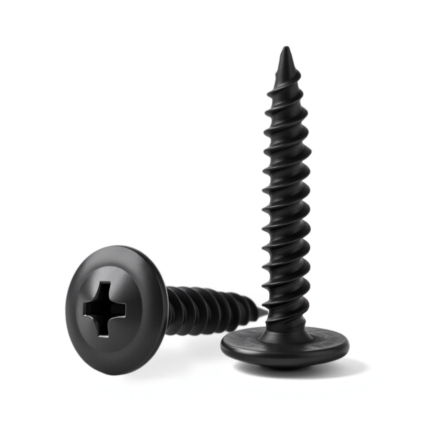 #8×5/8'' (100 Pack) Truss Head Wood Screws Quick Metal Self-Tapping Screws Black Oxide 410 Stainless Steel