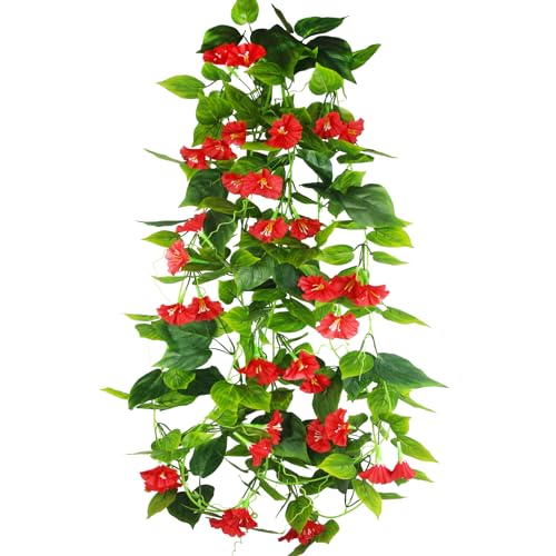 CISDUEO 2 Pcs Artificial Vines Silk Morning Glory...