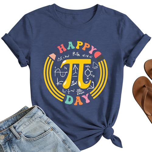 Happy Pi Day Shirt for Women - Pi Spiral Symbol Shirts Math Teacher Tee Tops