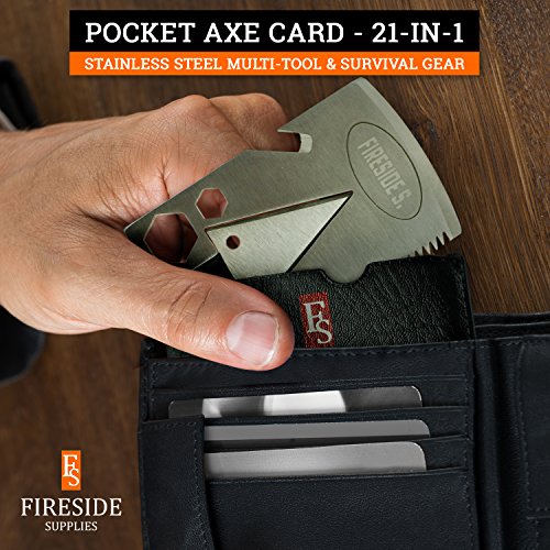 Pocket Axe Card, Wallet MultiTool & EDC Survival Gear 21 Urban