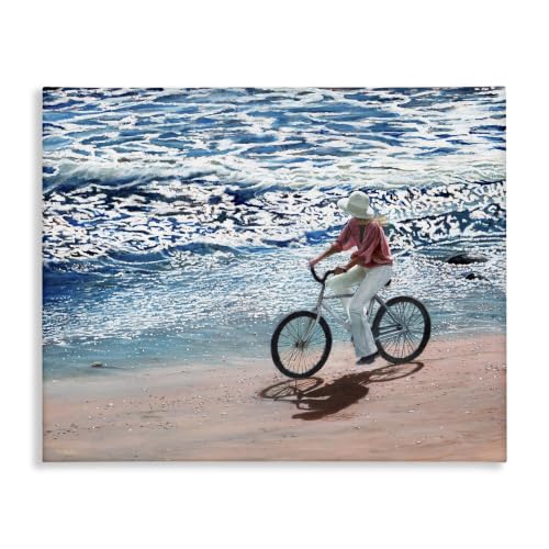 Stupell Industries Coastal Bicycle Shoreline, 16 x 20 Inch Canvas Wall Art