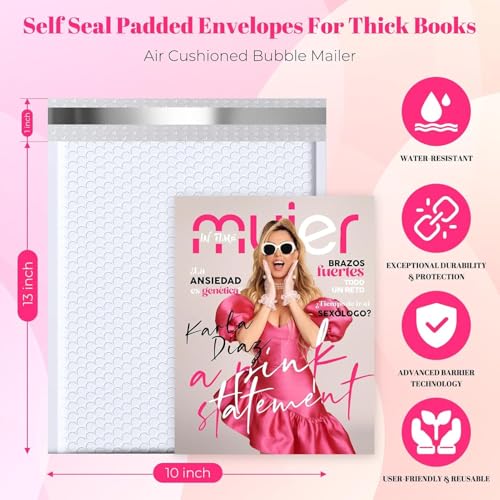 Image of METRONIC Bubble Mailers 10x13 inch Padded Envelopes White 500Pack Waterproof