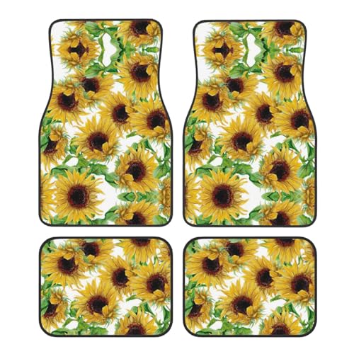 Tapis de voiture universels à motif tournesols pour berline SUV et camion