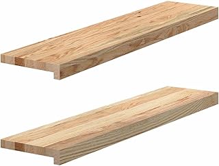 vidaXL Fensterbänke 2 Stk. Unbehandelt 90x20x2 cm Massivholz Eiche, Fensterbrett, Holz Treppenstufe, Holz Fensterbrett, Fensterbank Eichenholz