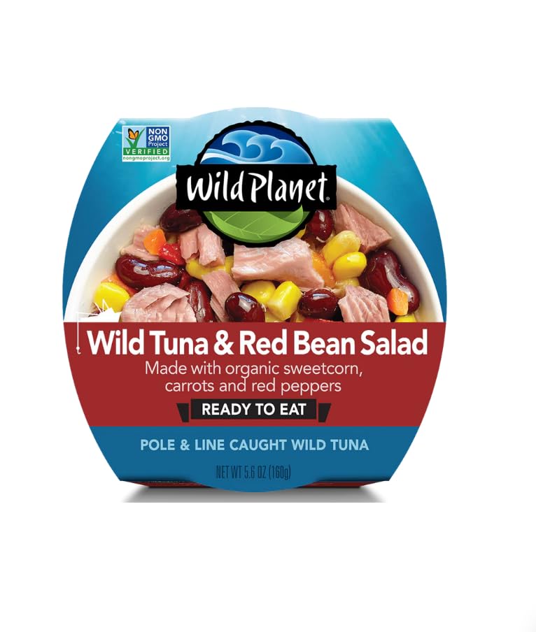 Image of Wild Planet Ready-to-Eat Wild Tuna Red Bean & Corn, 5.6 Ounce, Pack of 9