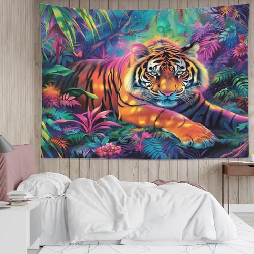 Tapisserie murale tigre 3D EEBSEIVNE 180x230 cm en tissu grand format - 5