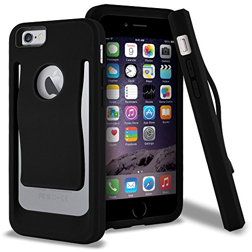 iPhone 6 Case, iPhone 6s Case, CellJoy [Slim Clip] Hybrid Case [Built in Belt Clip] [TPU] (Black) Protective Cover Skin