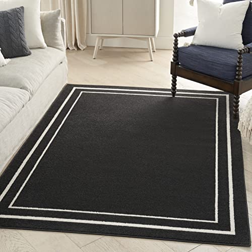 Nourison Essentials Tapete 5' x 7' Negro Marfil miniatura 1