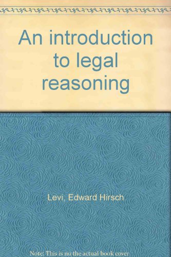 An Introduction To Legal Reasoning B0000CHP72 Book Cover