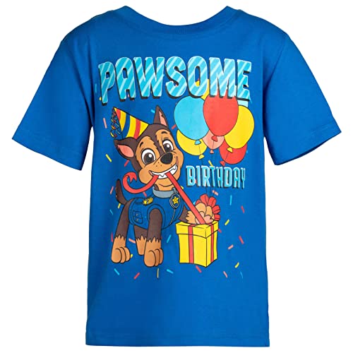 T-shirt Anniversaire Pat Patrouille Chase 4 ans pour fête enfant