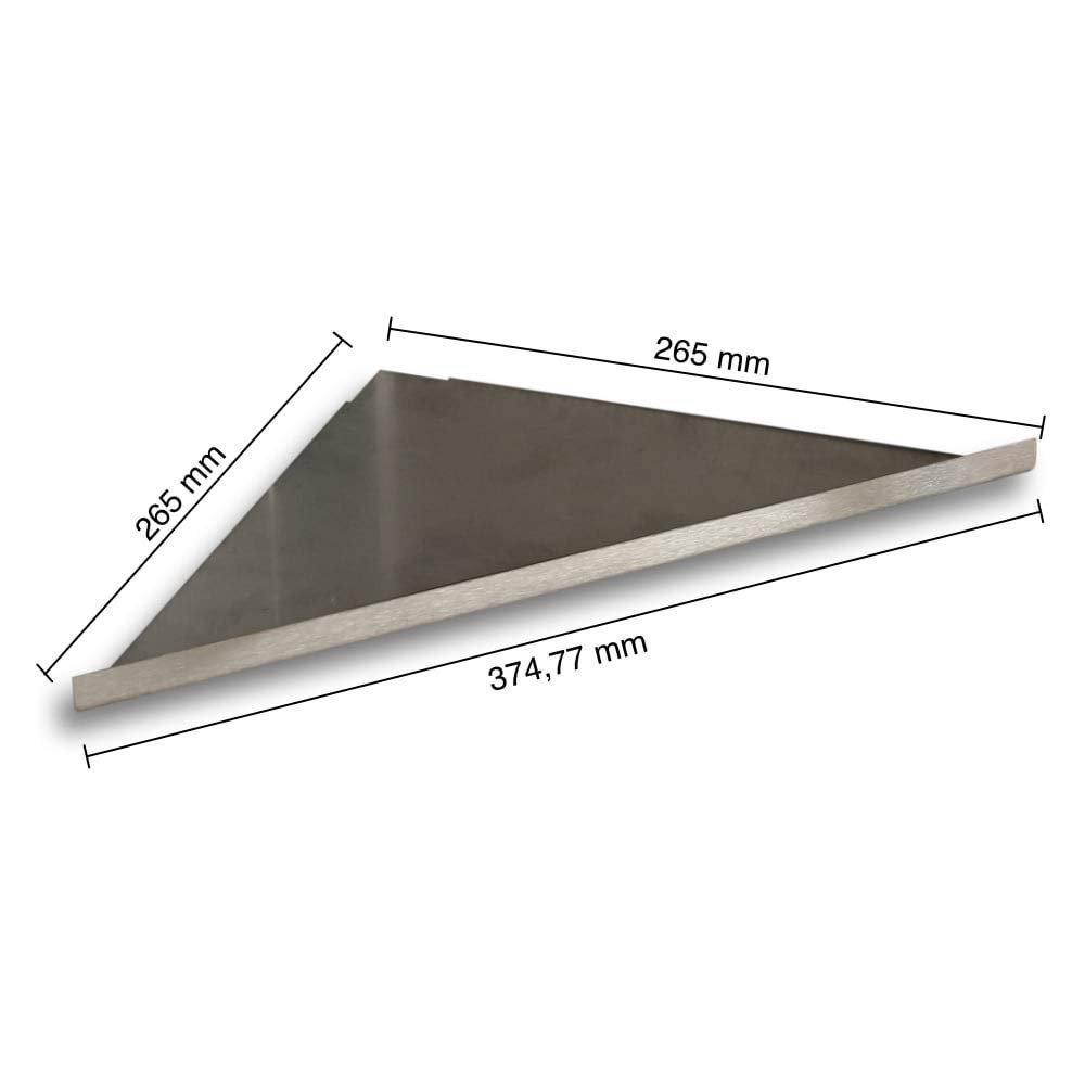 Duschablage Eckablage ohne Bohren für Bad befliesbar V2A Edelstahl (265 x 265 mm)
