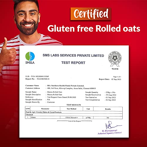 Image of Manna Rolled Oats 2kg | Gluten Free | Traditional Oats | Diabetic Friendly | Wholegrain 1kg (Pack of 2)