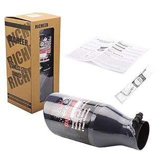 3 Inch Black Exhaust Tip, Richeer Universal 3" Inside Diameter Diesel Exhaust Tailpipe Tip, 3 x 5 x 12 Clamp On Design.
