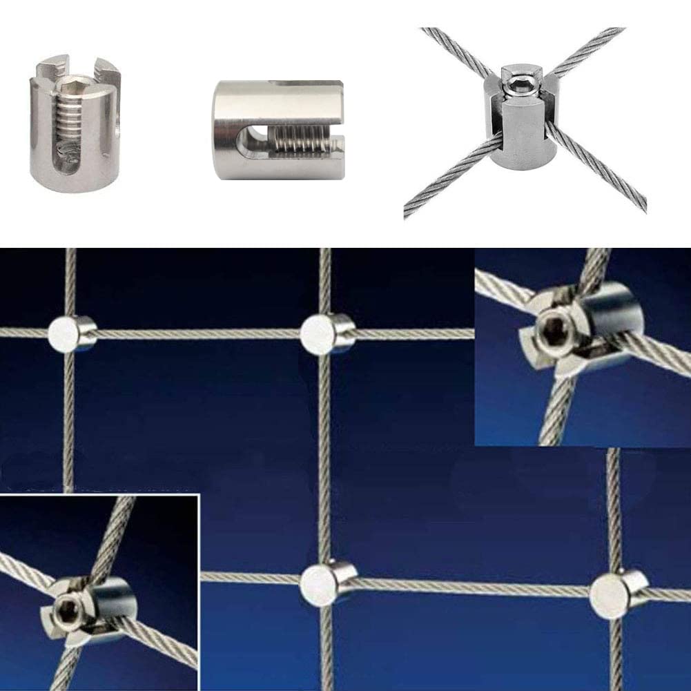 XXHong 316 Acciaio Inossidabile Fascette per Cavi Cavi Cavi Ringhiera Cavo Filo Croce Clip per 1/8 "Corda 20 Pz