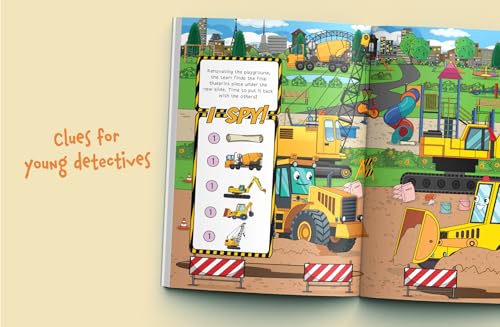 I Spy Construction Vehicles: Spot Trucks, Cranes, Excavators & More on an Exciting Construction Site Journey! A Cute Search and Find Book for Toddlers (I Spy Books for Toddlers)